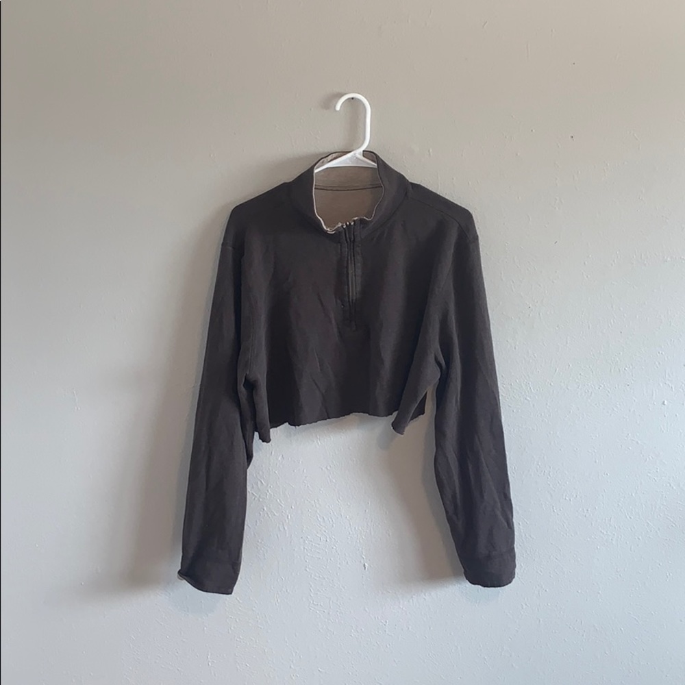 Unbranded Brown Zip-Up Cropped Jacket- Small